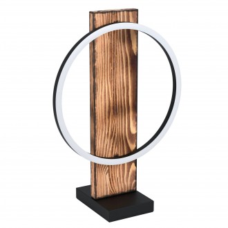 EGLO 99457 | Boyal Eglo stolna svjetiljka 42,5cm sa prekidačem na kablu 1x LED 1700lm 3000K antik drvo, crno, bijelo