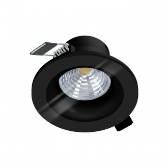 EGLO 99494 | Salabate Eglo ugradbena svjetiljka okrugli jačina svjetlosti se može podešavati Ø88mm 1x LED 450lm 4000K IP44/20 crno, prozirno