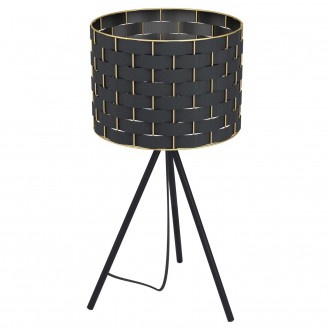 EGLO 99526 | Marasales Eglo stolna svjetiljka 57cm sa prekidačem na kablu 1x E27 mesing, prozirna crna