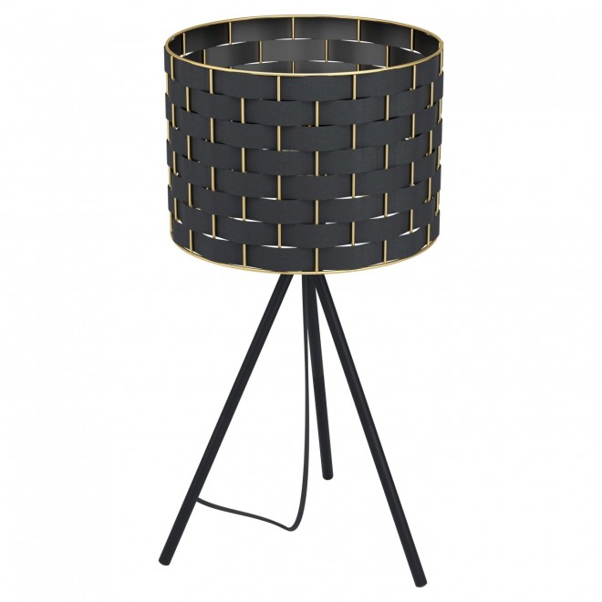 EGLO 99526 | Marasales Eglo stolna svjetiljka 57cm sa prekidačem na kablu 1x E27 mesing, prozirna crna