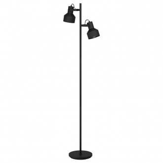 EGLO 99555 | Casibare Eglo podna svjetiljka 160,5cm sa nožnim prekidačem elementi koji se mogu okretati 2x E27 crno