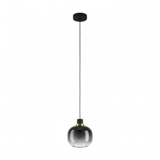 EGLO 99616 | Oilella Eglo visilice svjetiljka 1x E27 crno, mesing, prozirna crna