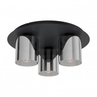 EGLO 99631 | Gorosiba Eglo stropne svjetiljke svjetiljka okrugli 3x E27 crno, dim
