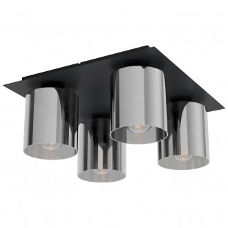 EGLO 99632 | Gorosiba Eglo stropne svjetiljke svjetiljka četvrtast 4x E27 crno, dim