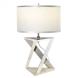 ELSTEAD AEGEUS-TL | Aegeus Elstead stolna svjetiljka 71cm s prekidačem 1x E27 satenski nikal, bijelo, sivo