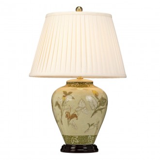 ELSTEAD ARUM-LILY-TL | Arum Elstead stolna svjetiljka 62cm s prekidačem 1x E27 antik bakar, krem, šare