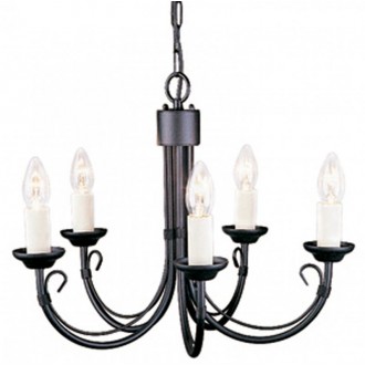 ELSTEAD CH5-BLACK | Chartwell Elstead luster svjetiljka 5x E14 crno, elefanstka kost