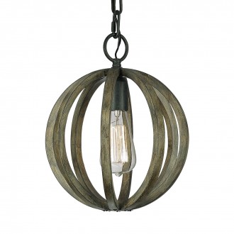ELSTEAD FE-ALLIER-P-WW | Allier Elstead visilice svjetiljka 1x E27 rustični hrast, kovano željezo