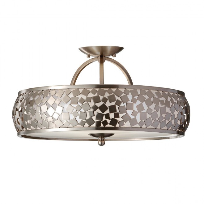 ELSTEAD FE-ZARA-SF | Zara-EL Elstead stropne svjetiljke svjetiljka 3x E27 prozirna srebrna, grebani nikal, acidni
