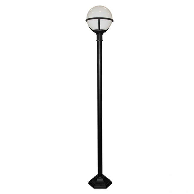 ELSTEAD GLENBEIGH-POST | Glenbeigh Elstead podna svjetiljka 181cm namjenjeno za primorje 1x E27 IP44 UV crno, opal