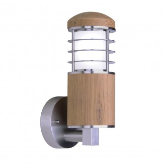 ELSTEAD GZ-POOLE-W | Poole Elstead zidna svjetiljka namjenjeno za primorje 1x E27 IP44 UV plemeniti čelik, čelik sivo, teak