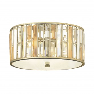 ELSTEAD HK-GEMMA-F-SL | Gemma-EL Elstead stropne svjetiljke svjetiljka 3x E27 antik zlato, jantar, prozirno