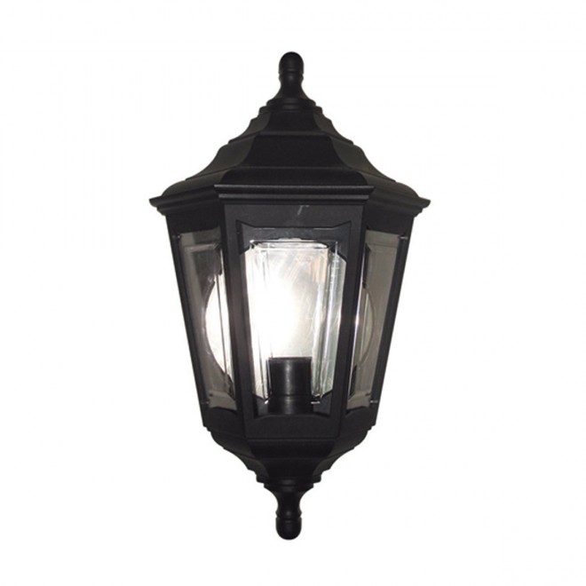 ELSTEAD KINSALE-FLUSH | Kinsale Elstead zidna svjetiljka namjenjeno za primorje 1x E27 IP44 UV crno, prozirno