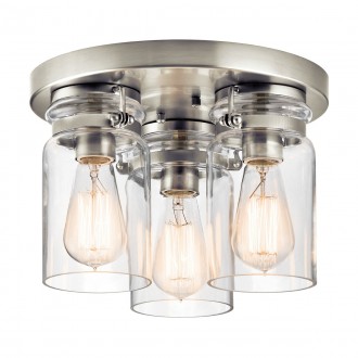 ELSTEAD KL-BRINLEY-F-NI | Brinley Elstead stropne svjetiljke svjetiljka 3x E27 grebani nikal, prozirno