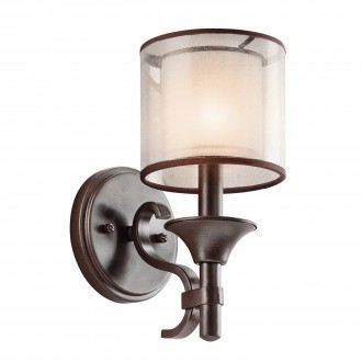 ELSTEAD KL-LACEY1-MB | Lacey Elstead zidna svjetiljka 1x E14 brončano smeđe, opal, prozirna bijela