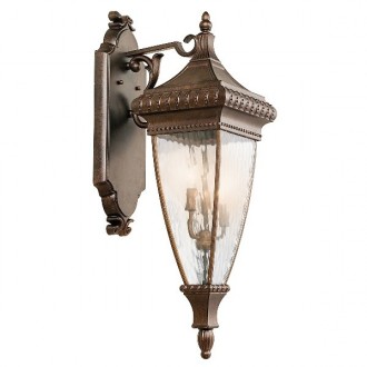 ELSTEAD KL-VENETIAN2-L | Venetian-Rain Elstead zidna svjetiljka 3x E14 IP44 antik brončano, prozirno