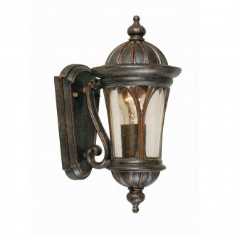 ELSTEAD NE1-S | New-England Elstead zidna svjetiljka sa sjenilom ručne izrade 1x E27 IP44 antik brončano, prozirno