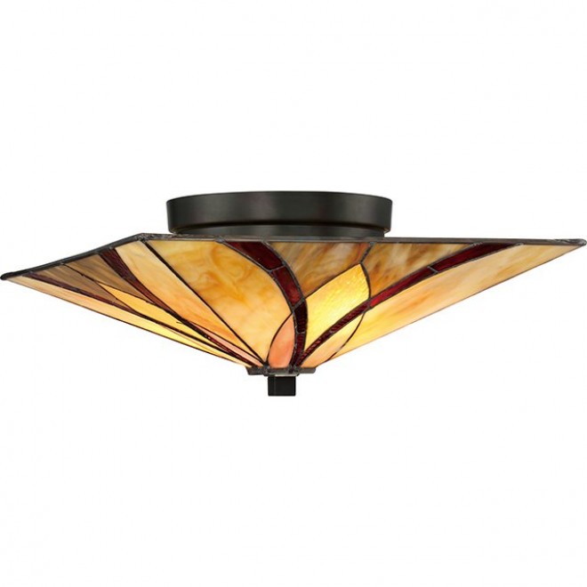 ELSTEAD QZ-ASHEVILLE-F | Asheville Elstead stropne svjetiljke svjetiljka 2x E27 brončano smeđe, višebojno