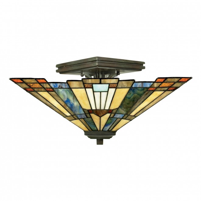 ELSTEAD QZ-INGLENOOK-SF | Inglenook Elstead stropne svjetiljke svjetiljka 2x E27 brončano smeđe, višebojno