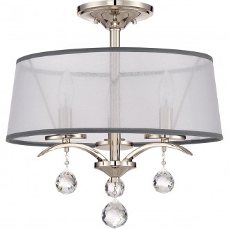 ELSTEAD QZ-WHITNEY-SF | Whitney-EL Elstead stropne svjetiljke, visilice svjetiljka s podešavanjem visine 3x E14 srebrno, kristal, prozirna bijela