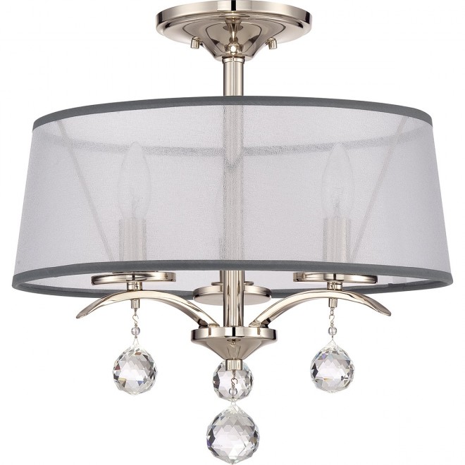 ELSTEAD QZ-WHITNEY-SF | Whitney-EL Elstead stropne svjetiljke, visilice svjetiljka s podešavanjem visine 3x E14 srebrno, kristal, prozirna bijela