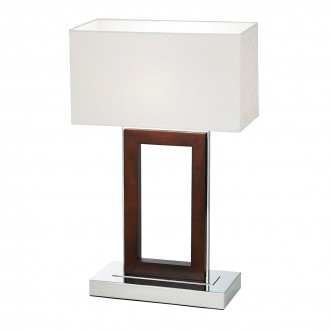 ENDON 0195-DW | Portal-EN Endon stolna svjetiljka 59cm sa prekidačem na kablu 1x E27 krom, tamno drvo, krem