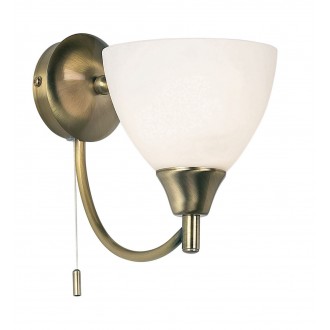 ENDON 1805-1AN | Alton-EN Endon zidna svjetiljka s poteznim prekidačem 1x E14 antik bakar, opal mat
