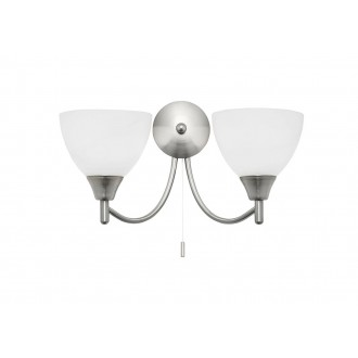ENDON 1805-2SC | Alton-EN Endon zidna svjetiljka s poteznim prekidačem 2x E14 krom saten, opal mat