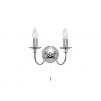 ENDON 2013-2CH | Parkstone Endon zidna svjetiljka s poteznim prekidačem 2x E14 krom, prozirno