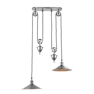 ENDON 69840 | Victoria-EN Endon visilice svjetiljka balansna - ravnotežna, sa visinskim podešavanjem 2x E27 antik srebrna