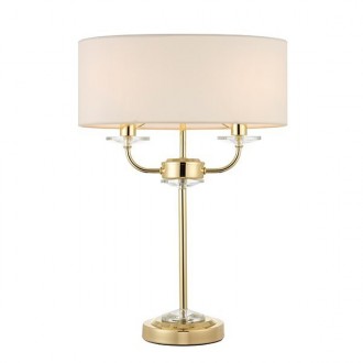 ENDON 70564 | Nixon-EN Endon stolna svjetiljka 54cm sa prekidačem na kablu 2x E14 mesing, bijelo