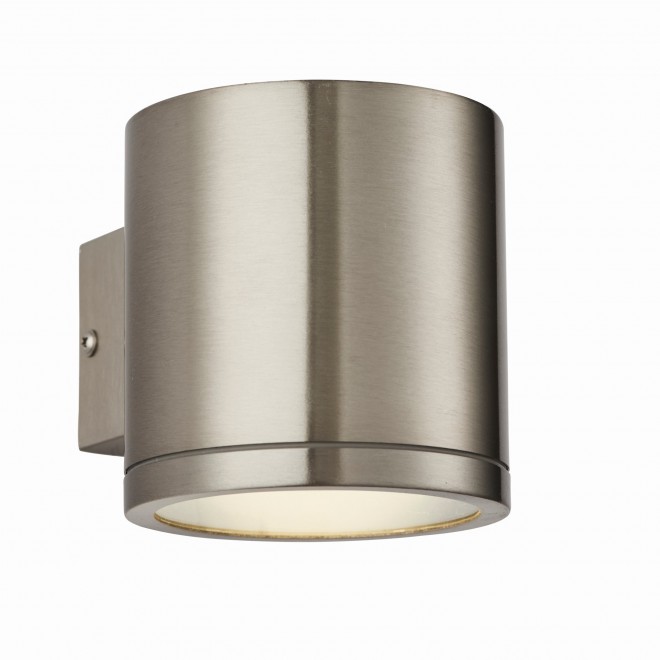 ENDON 73193 | Nio Endon zidna svjetiljka 1x LED 510lm IP44 plemeniti čelik, čelik sivo, prozirno