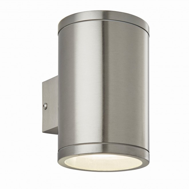 ENDON 73194 | Nio Endon zidna svjetiljka 1x LED 690lm IP44 plemeniti čelik, čelik sivo, prozirno