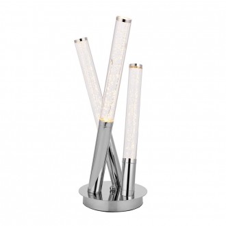 ENDON 76771 | Glacier-EN Endon stolna svjetiljka 42cm sa prekidačem na kablu 3x LED 200lm 3000K krom, prozirno, efekt mjehura