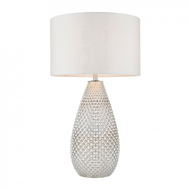 ENDON 77093 | Livia-EN Endon stolna svjetiljka 55cm sa prekidačem na kablu 1x E27 srebrno, antik bijela