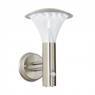 ENDON EL-40068-PIR | Francis-EN Endon zidna svjetiljka sa senzorom 1x LED 420lm 6500K IP44 brušeni čelik, acidni