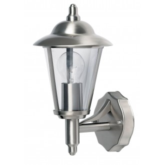 ENDON YG-862-SS | Klien Endon zidna svjetiljka 1x E27 IP44 plemeniti čelik, čelik sivo, prozirno