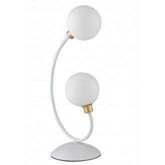 FANEUROPE I-AIDA-L2 | Aida-FE Faneurope stolna svjetiljka Luce Ambiente Design 45cm s prekidačem 2x G9 bijelo, zlato mat, opal
