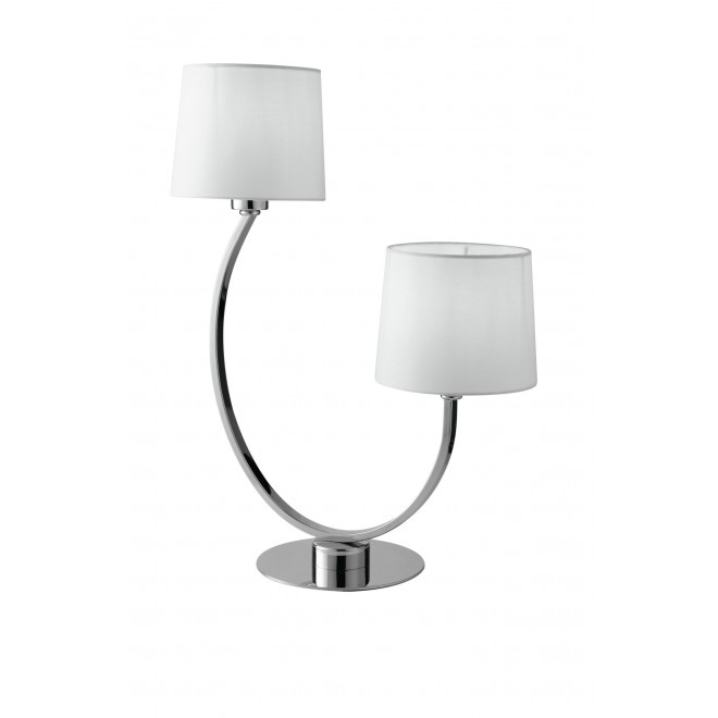 FANEUROPE I-ASTORIA-L2 | Astoria-FE Faneurope stolna svjetiljka Luce Ambiente Design 58,5cm s prekidačem 2x E27 krom, bijelo