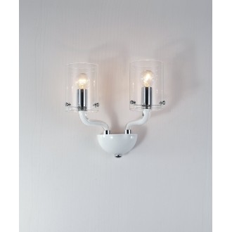 FANEUROPE I-AURORA-AP2 BCO | Aurora-FE Faneurope zidna svjetiljka Luce Ambiente Design 2x E14 blistavo bijela, krom, prozirno