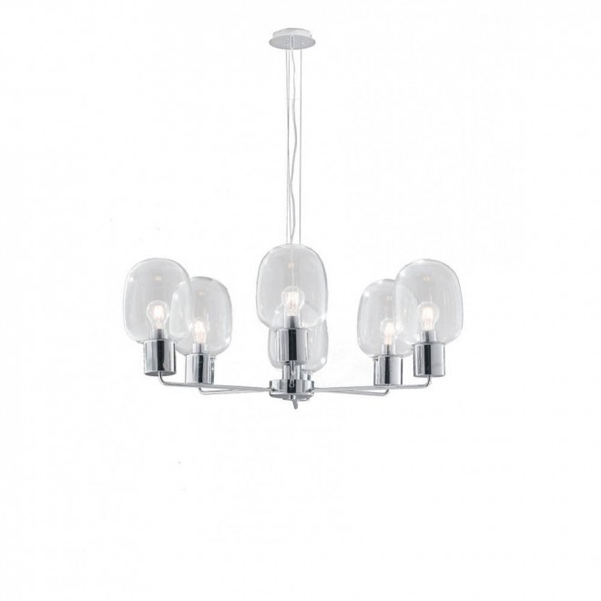 FANEUROPE I-FELLINI-S6 | Fellini Faneurope luster svjetiljka Luce Ambiente Design 6x E27 krom, prozirno