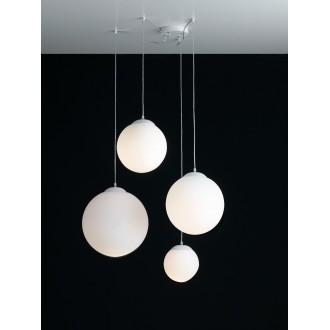 FANEUROPE I-LAMPD/S4 BCO | City-FE Faneurope visilice svjetiljka Luce Ambiente Design kuglasta s mogućnošću skraćivanja kabla 4x E27 krom, saten bijelo