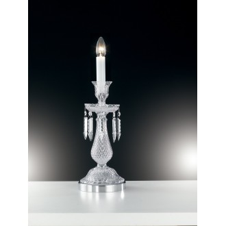 FANEUROPE I-LOUVRE/LG1 | Louvre-FE Faneurope stolna svjetiljka Luce Ambiente Design 59cm s prekidačem 1x E14 krom, kristal, bijelo
