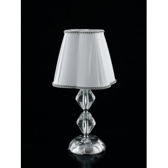 FANEUROPE I-RIFLESSO/L1 | Riflesso-FE Faneurope stolna svjetiljka Luce Ambiente Design 47cm s prekidačem 1x E14 srebrno, kristal, bijelo