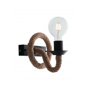 FANEUROPE I-ROPE-AP1 | Rope-FE Faneurope zidna svjetiljka Luce Ambiente Design 1x E27 crno mat, bezbojno