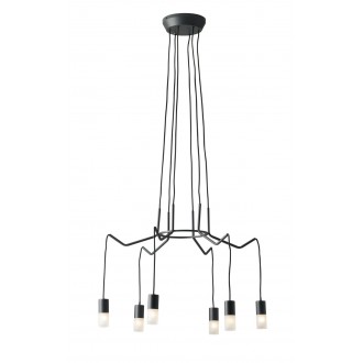 FANEUROPE I-SPIDER-S6 | Spider-FE Faneurope visilice svjetiljka Luce Ambiente Design s mogućnošću skraćivanja kabla 6x G9 antracit, saten