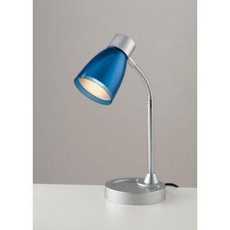 FANEUROPE LDT055ARK-BLU | Arkimede Faneurope stolna svjetiljka Luce Ambiente Design 36cm s prekidačem fleksibilna 1x E14 nikel, plavo