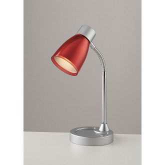 FANEUROPE LDT055ARK-ROSSO | Arkimede Faneurope stolna svjetiljka Luce Ambiente Design 36cm s prekidačem fleksibilna 1x E14 nikel, crveno