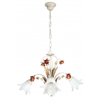 FANEUROPE ROSE/3 | Rose-FE Faneurope luster svjetiljka Luce Ambiente Design ručno bojano 3x E14 antik bijela, crveno, opal