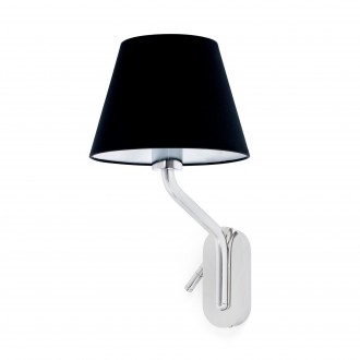 FARO 24006-12 | Eterna-FA Faro zidna svjetiljka 1x E27 krom, crno